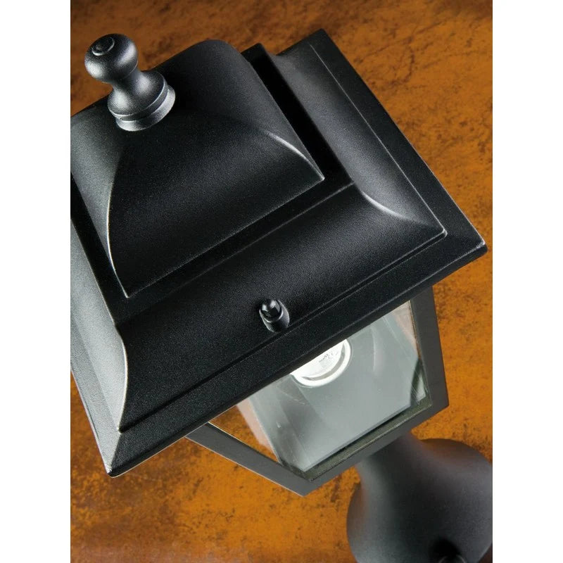 Lanterna per palo "Quadrata" lampada da esterno Nera in alluminio 100 w