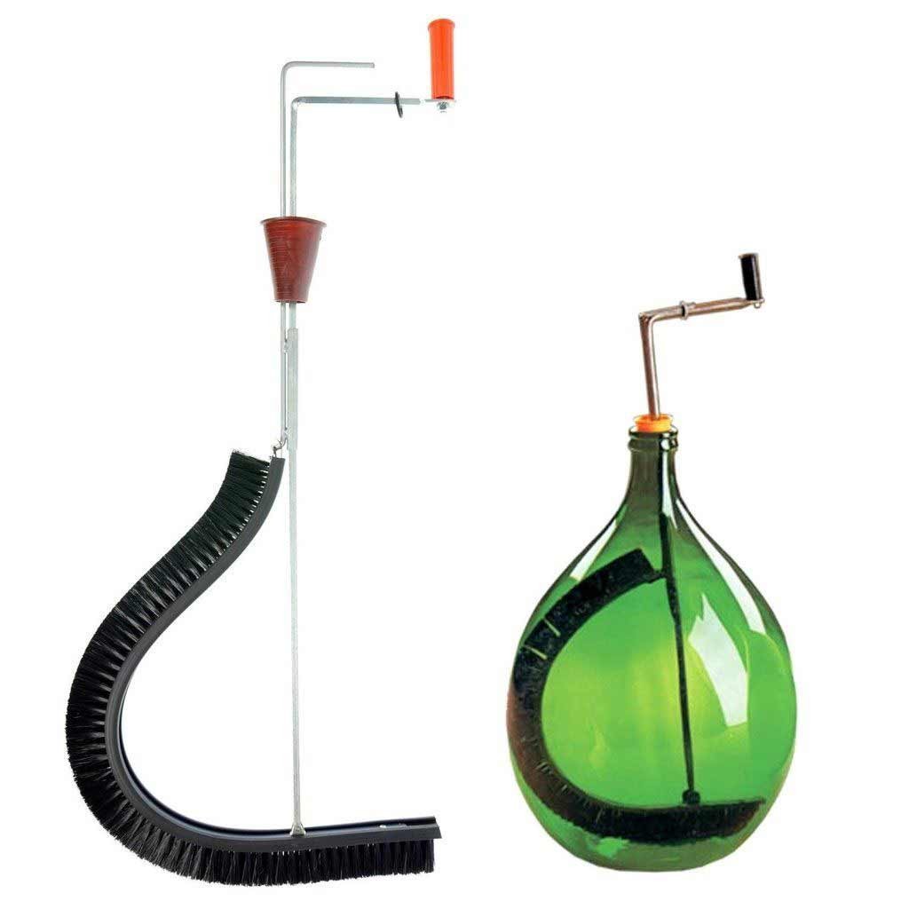 Scovolo Lava Damigiane In Nylon Con Setole Rigide Snodabili E Appendino, Lunghezza 114 Cm - Ideale Per Enologia Amatoriale