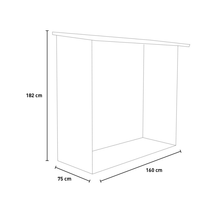 Legnaia da esterno in metallo verde deposito per giardino 182 cm