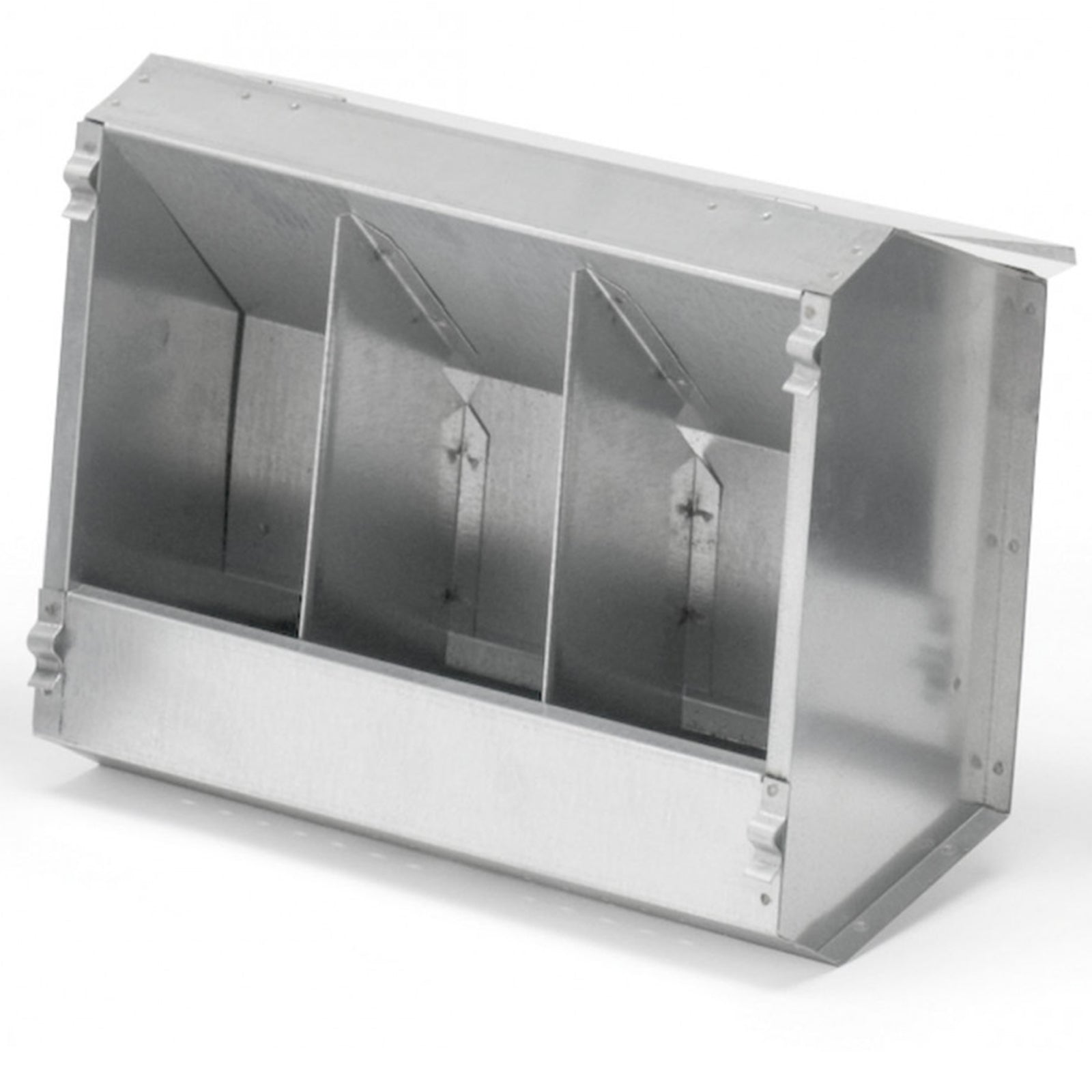 Mangiatoia zincata a tramoggia per gabbia da ingrasso conigli