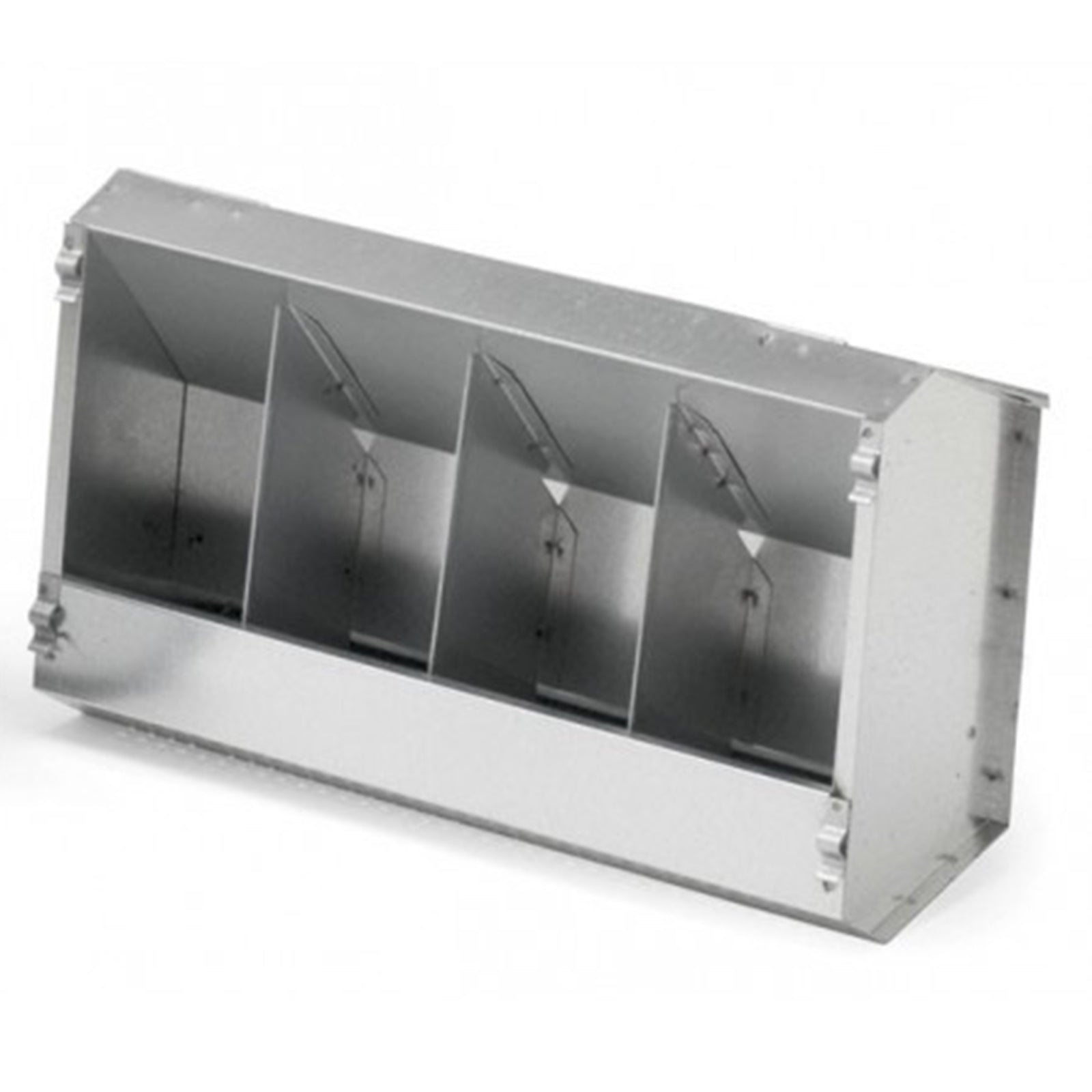 Mangiatoia zincata a tramoggia per gabbia da ingrasso conigli