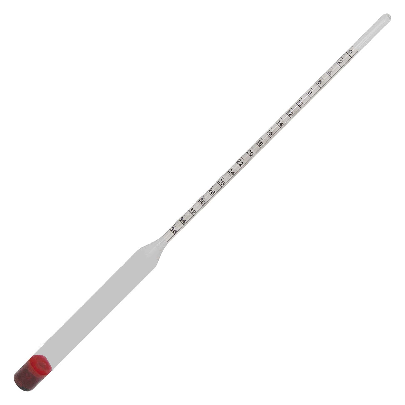 Mostimetro di "Bobo" per vino, con scala baumè calcolo grado zuccherino alcool da produrre h 16 cm