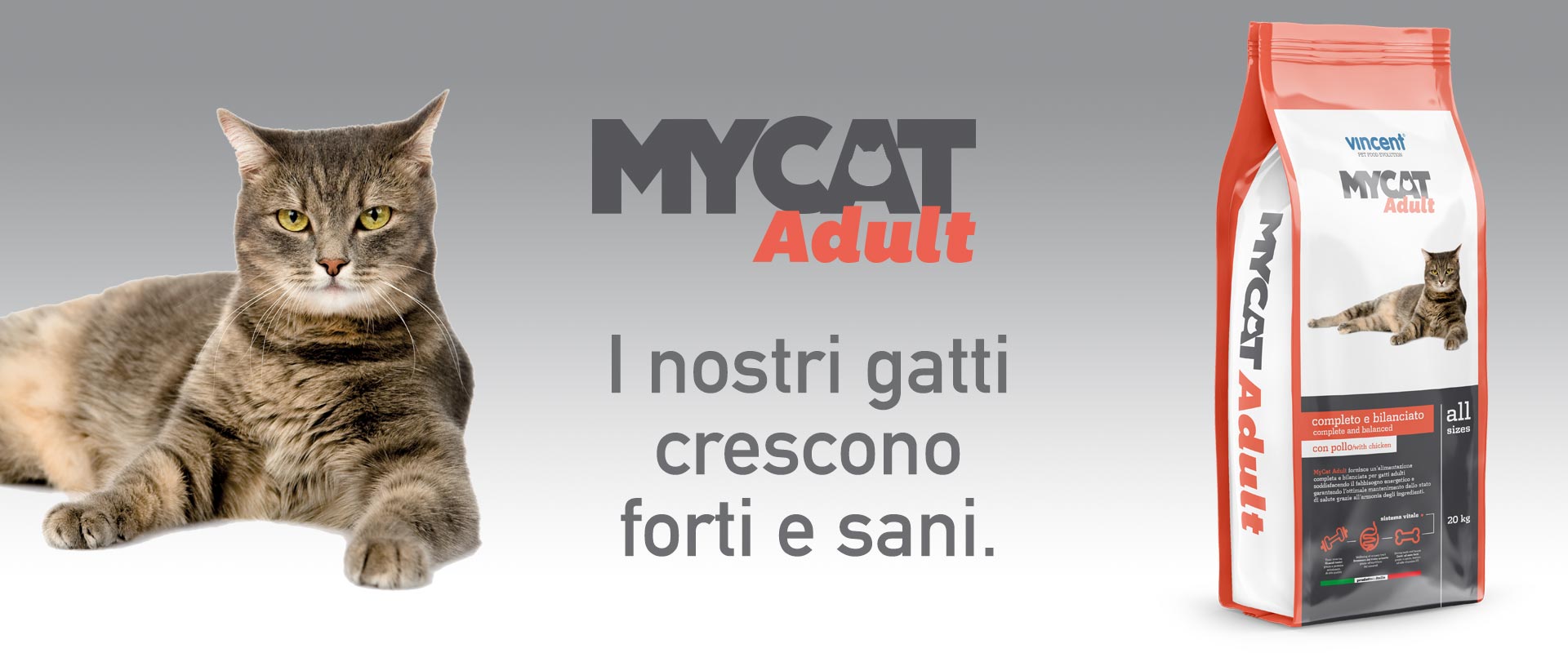 Crocchette Vincent per gatti My Diet a base di carne, cereali e verdura.