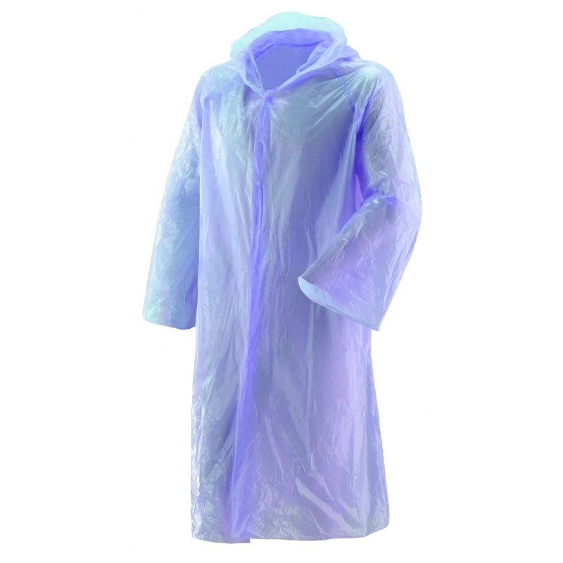 Impermeabile monouso tascabile 100% politene poncho con chiusura bottoni