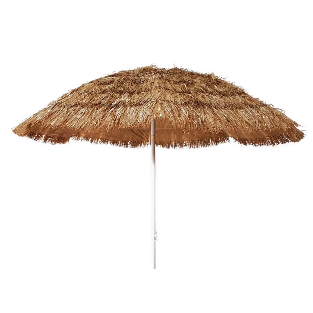 Ombrellone da mare grande Ø220 cm effetto rafia con 8 raggi