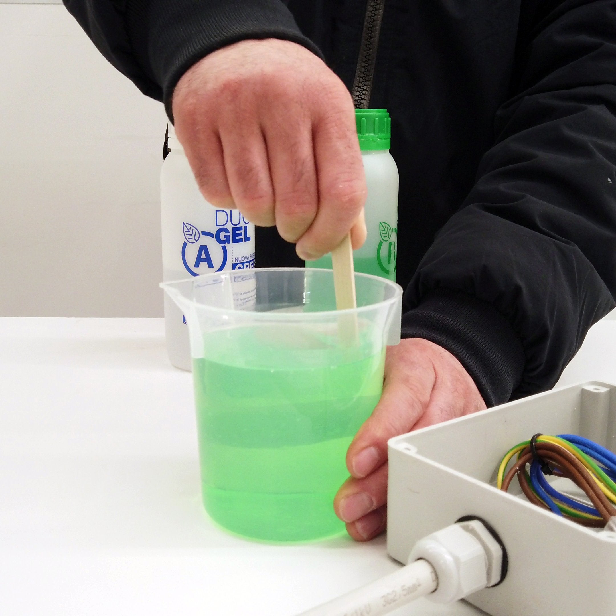 Gel bicomponente siliconico DuoGel per isolamento elettrico atossico bassa viscosità