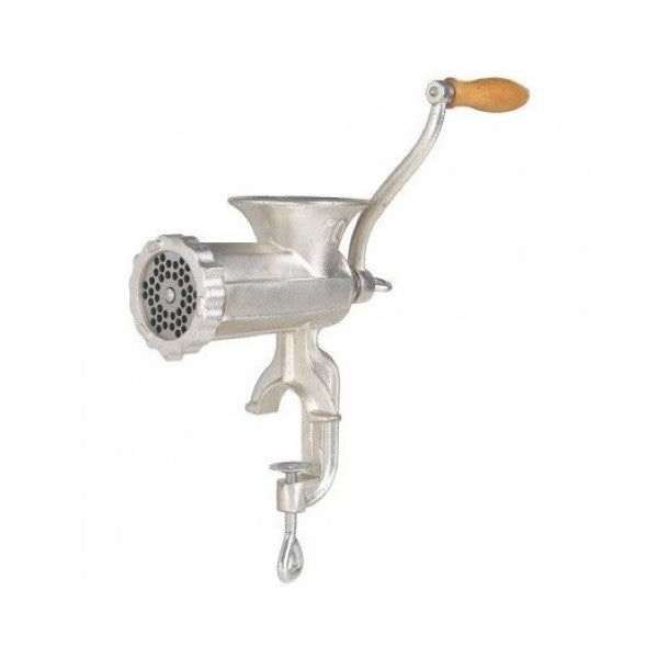Tritacarne manuale da tavolo "Palumbo Pavi" con morsetto regolabile e manovella in ghisa
