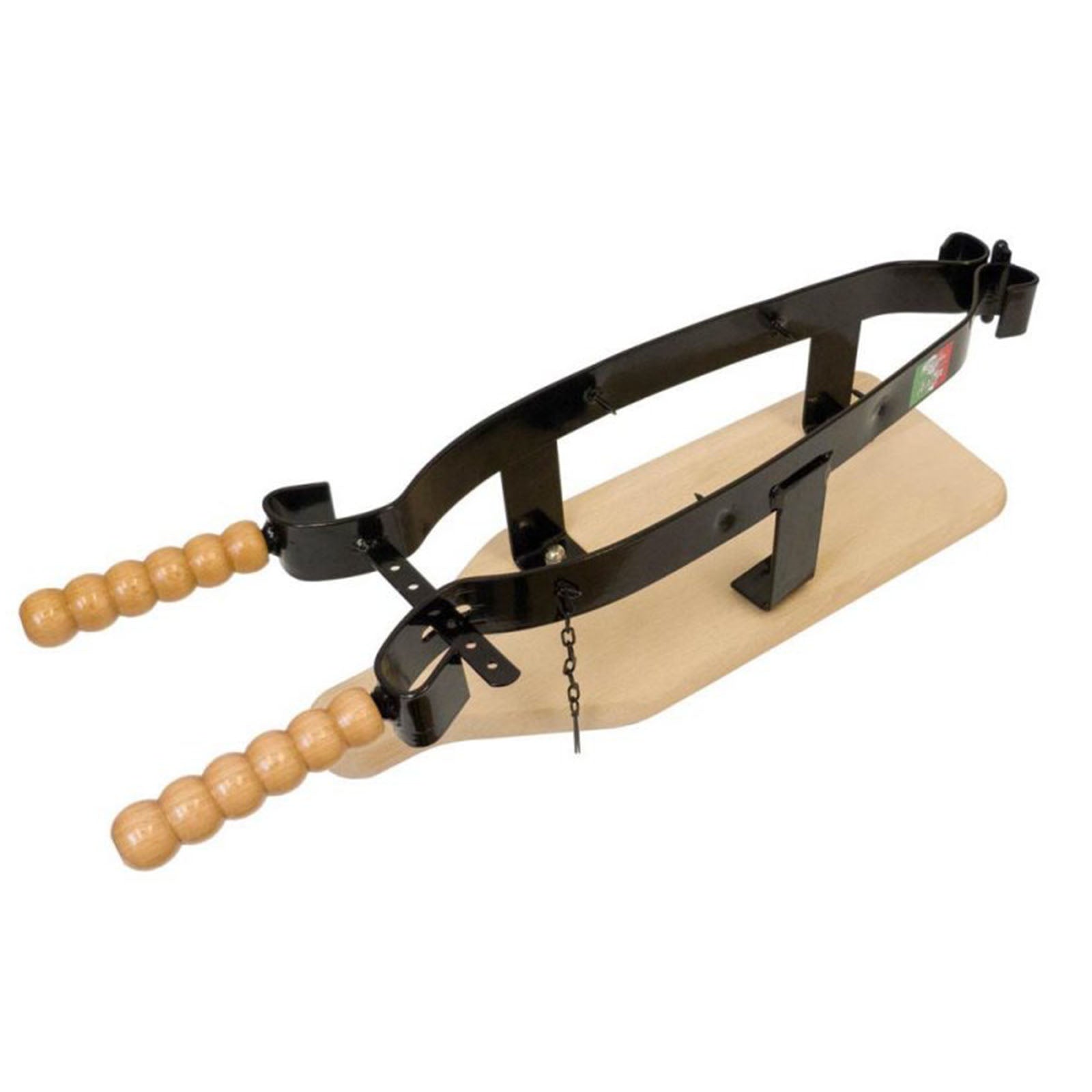 Morsa porta prosciutto in ferro con base in legno per tagliare a mano i salumi "Made in Italy"