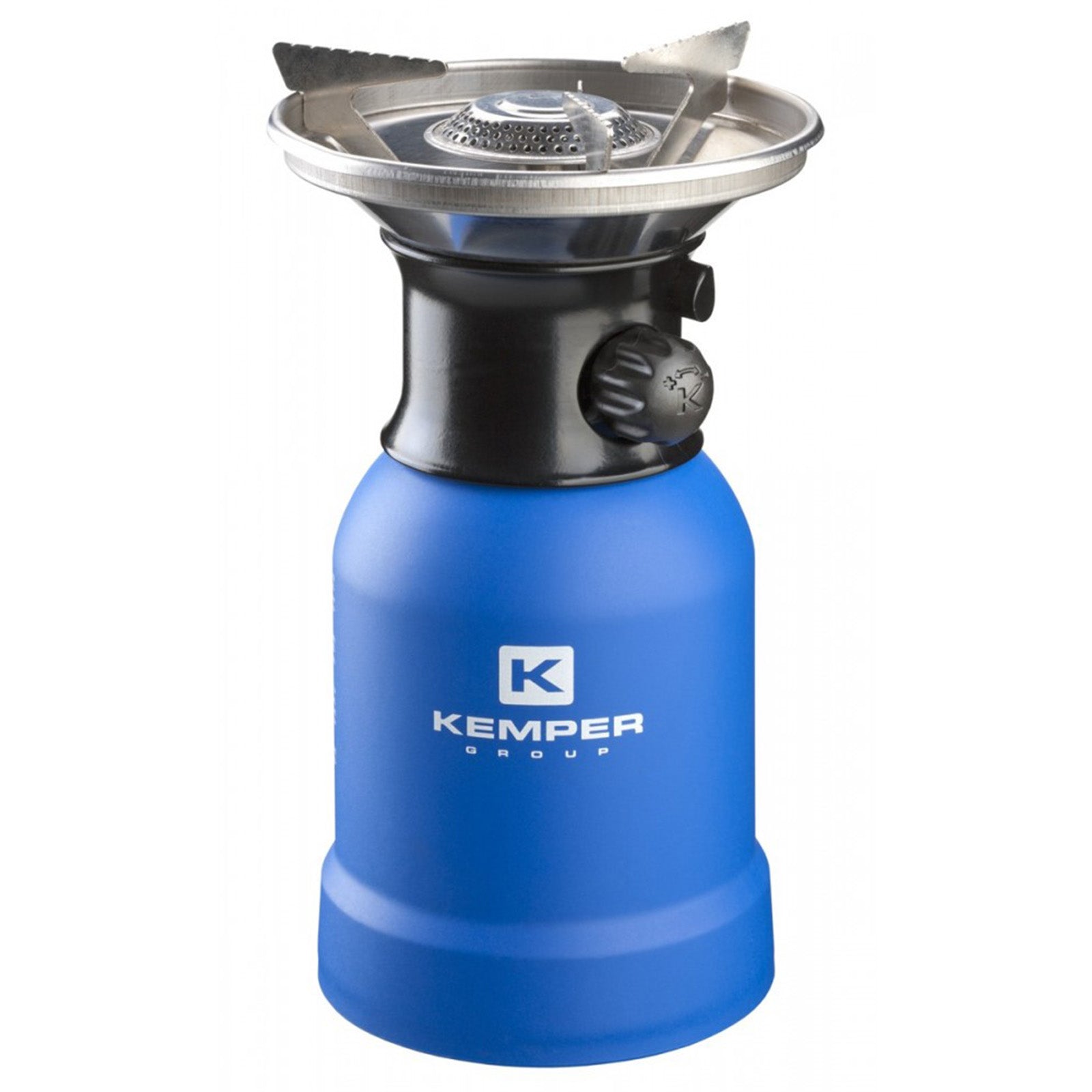 Fornello portatile a gas da campeggio azzurro fiamma regolabile accensione Piezo