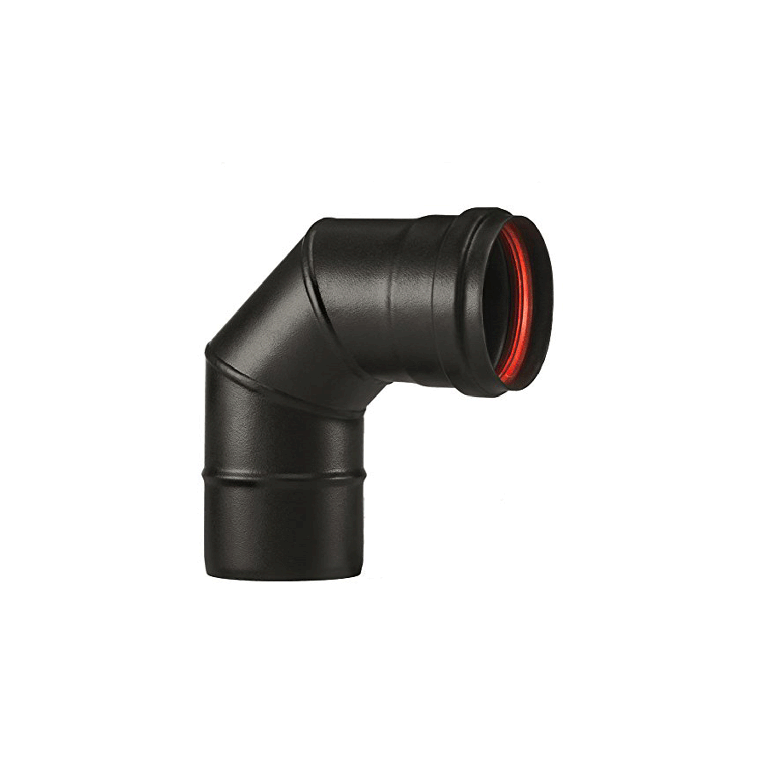 Curva a gomito per canna fumaria stufa a pellet in acciaio nero da 1,6 mm