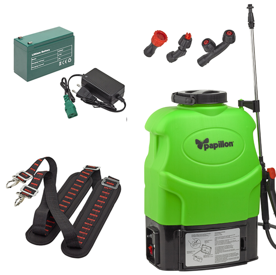 Pompa irroratrice a batteria 8ah al Litio 16 lt nebulizzatore a spalla elettrico