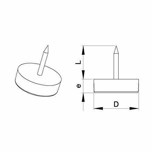 Gommini sotto sedia piatti con vite ø 23 mm antigraffio per pavimento