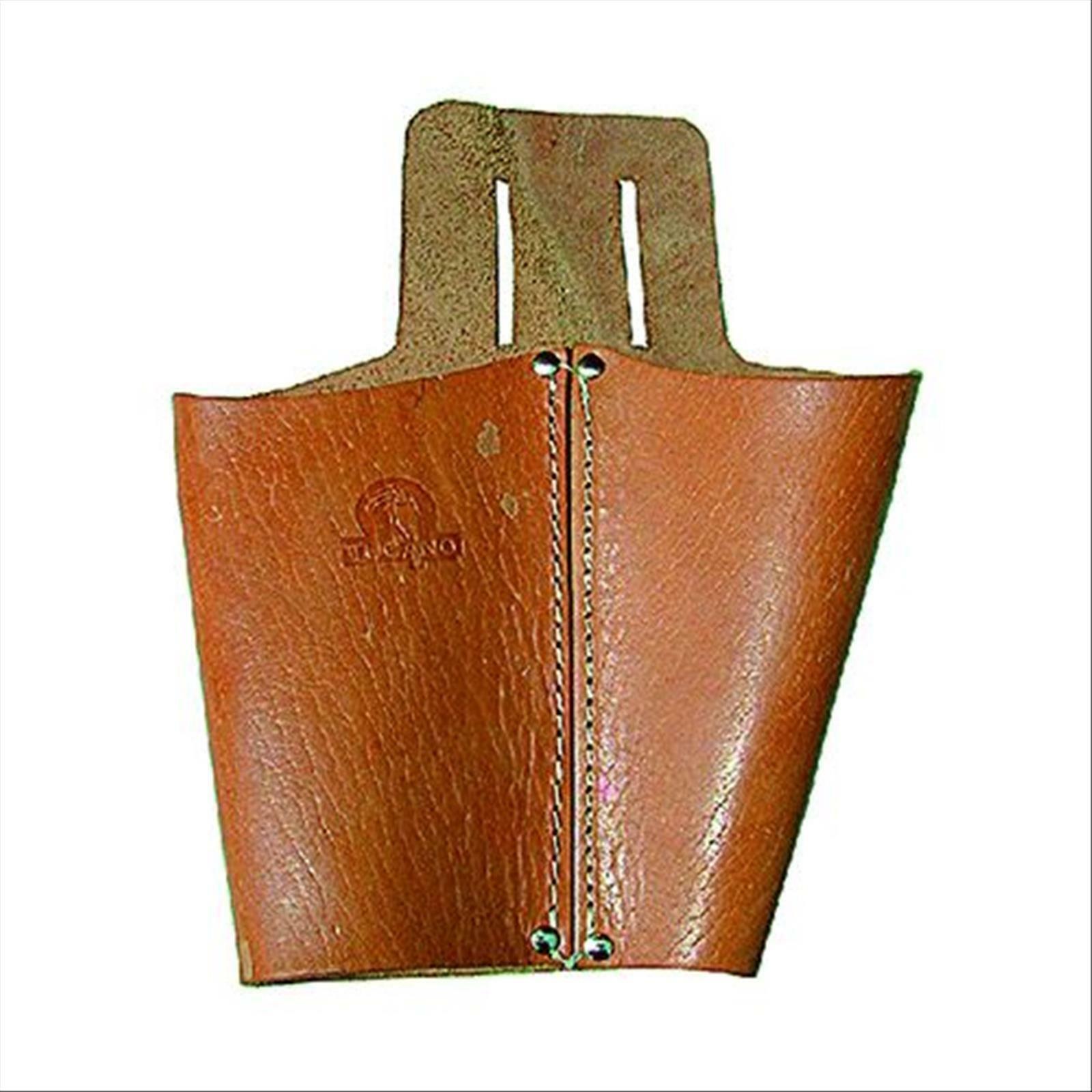 Fodero in cuoio per forbici e segaccio da potatura con passante per cintura 2 tasche