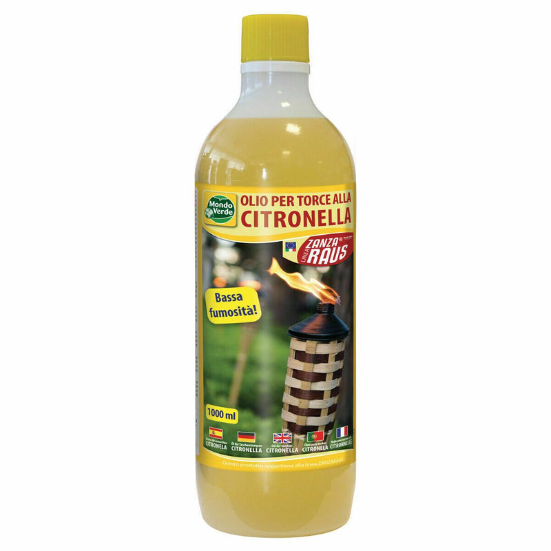 Olio profumato alla citronella per torce e lampade in bambù antizanzare lt1