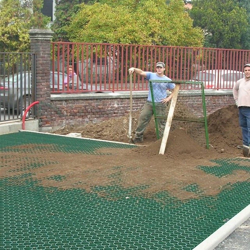 Piastrella grigliata salvaprato in pvc Verde 80 x 40 cm, mattonella componibile