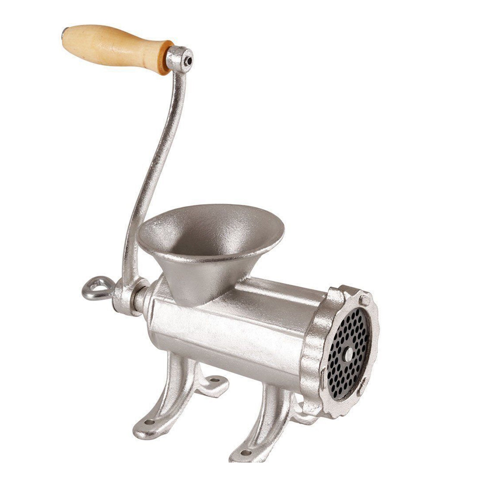 Tritacarne manuale da tavolo "Reber" con manovella in ghisa e pomello in legno