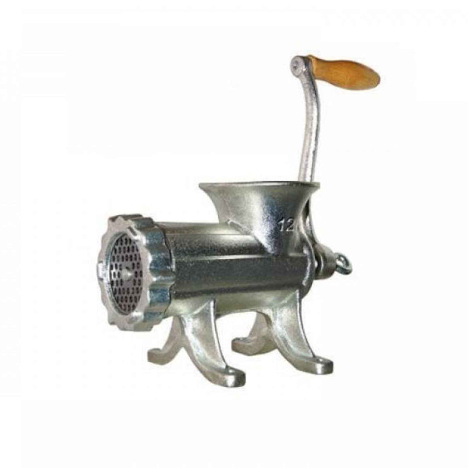 Tritacarne manuale da tavolo "Reber" con manovella in ghisa e pomello in legno