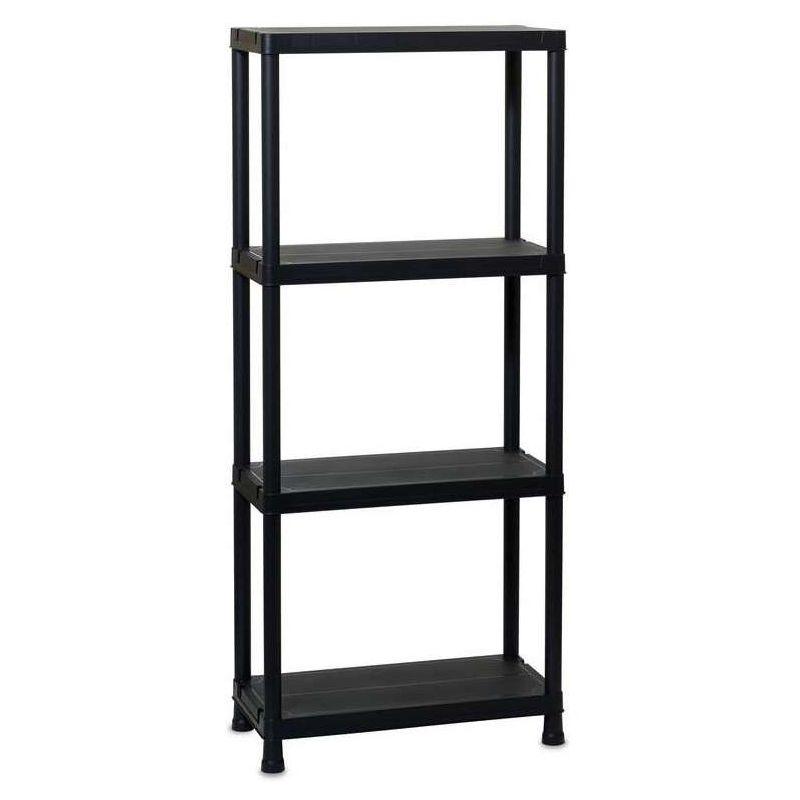 Scaffale in resina nero da esterno montaggio rapido 60 x 30 con 4 ripiani "Made in Italy"