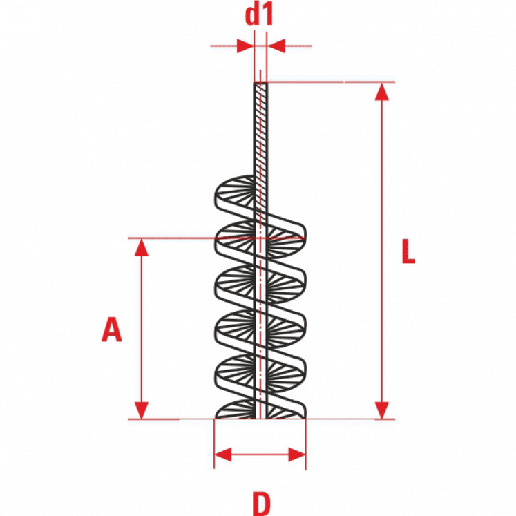 Scovolo in acciaio "tondo" pulizia tubi caldaie tipo professionale, pulizia canne fumarie.