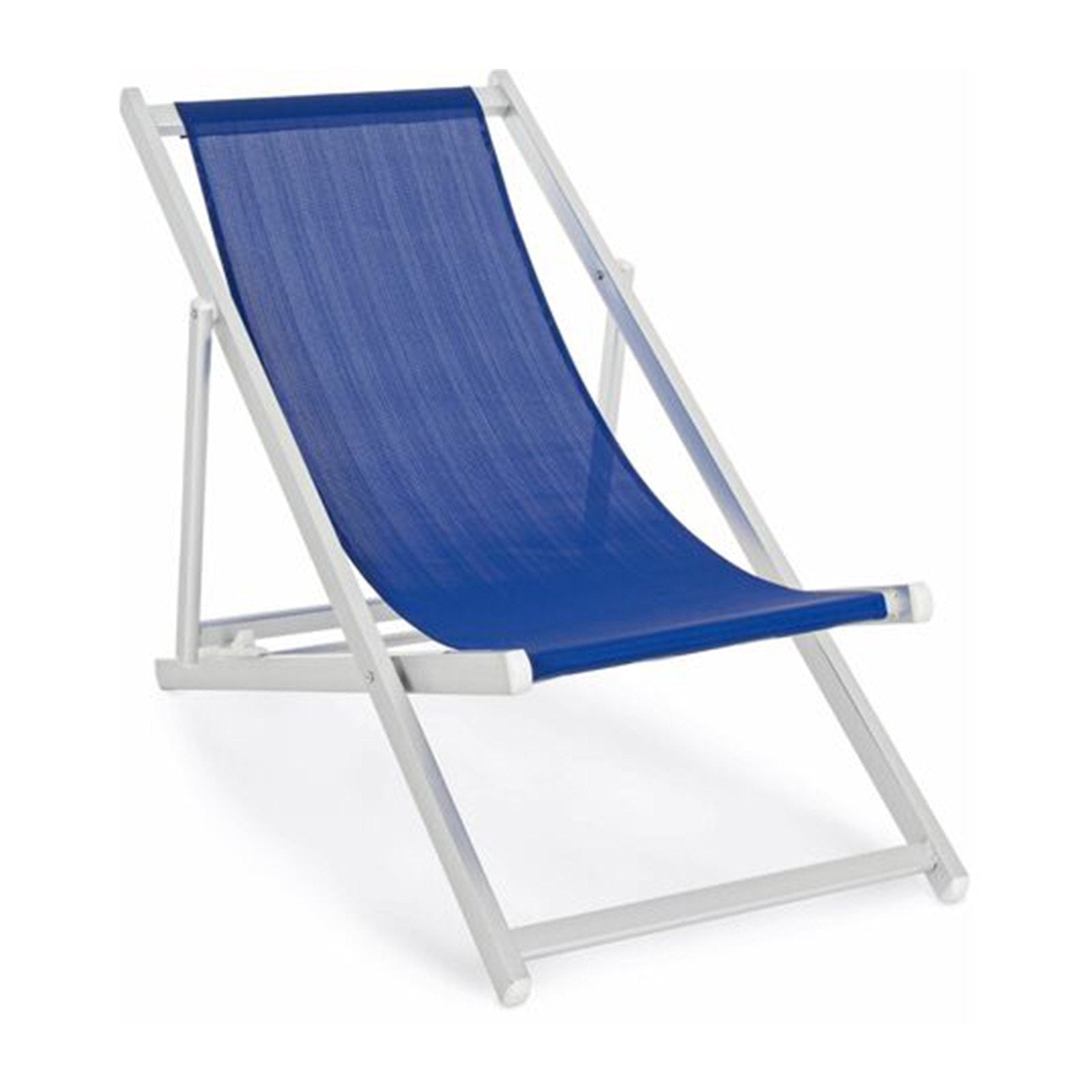 Sedia a sdraio in alluminio e Texilene Blu da giardino e piscina regolabile in 4 posizioni