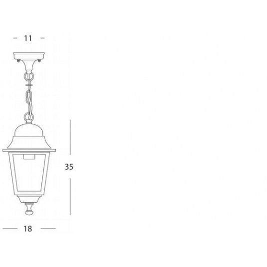 Lanterna con catena "Old" lampada da esterno in alluminio anticato 60 w