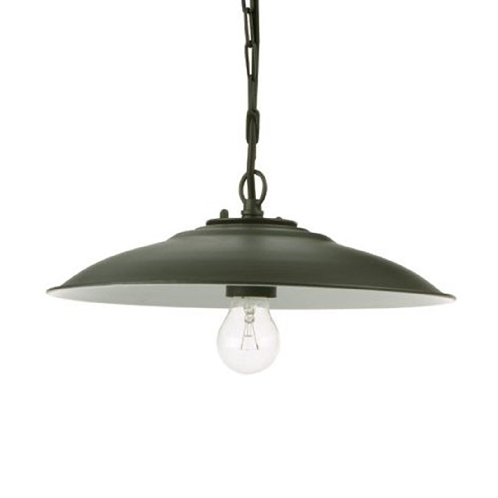 Lanterna con catena "Piatto" lampada da esterno in alluminio anticato 25 w