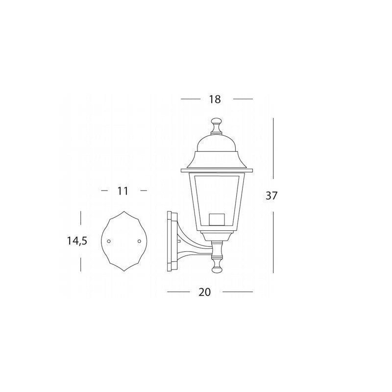 Lanterna da parete "Old Bianco" lampada da esterno in alluminio anticato 60 w