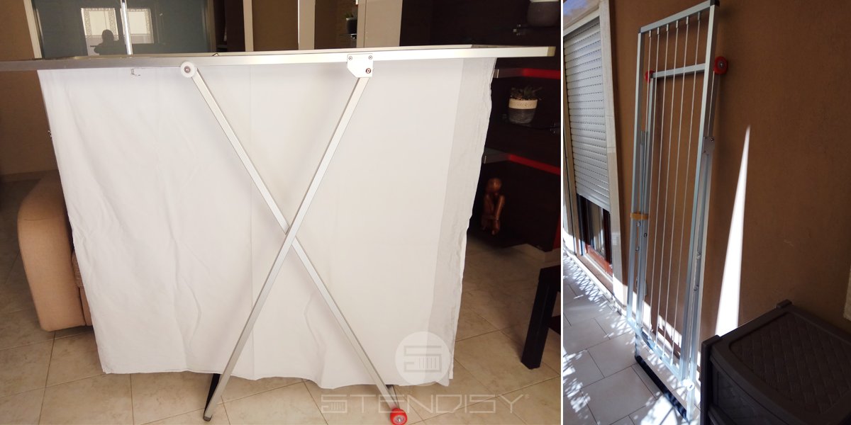 Stendibiancheria Classico con ruote ad altezza regolabile, stendino per balconi in alluminio anodizzato antiruggine