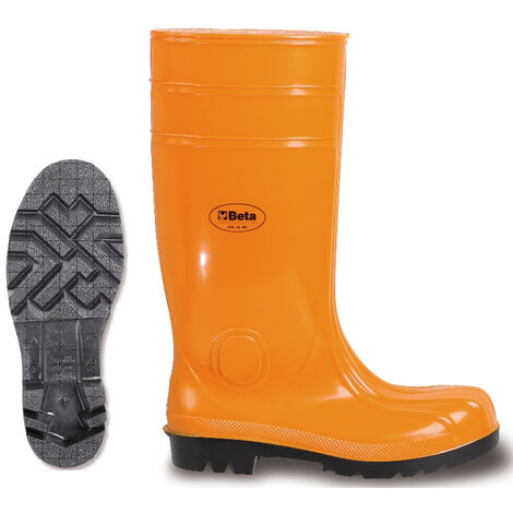 Stivali da lavoro in PVC impermeabile antinfortunistici con puntale in acciaio Arancio
