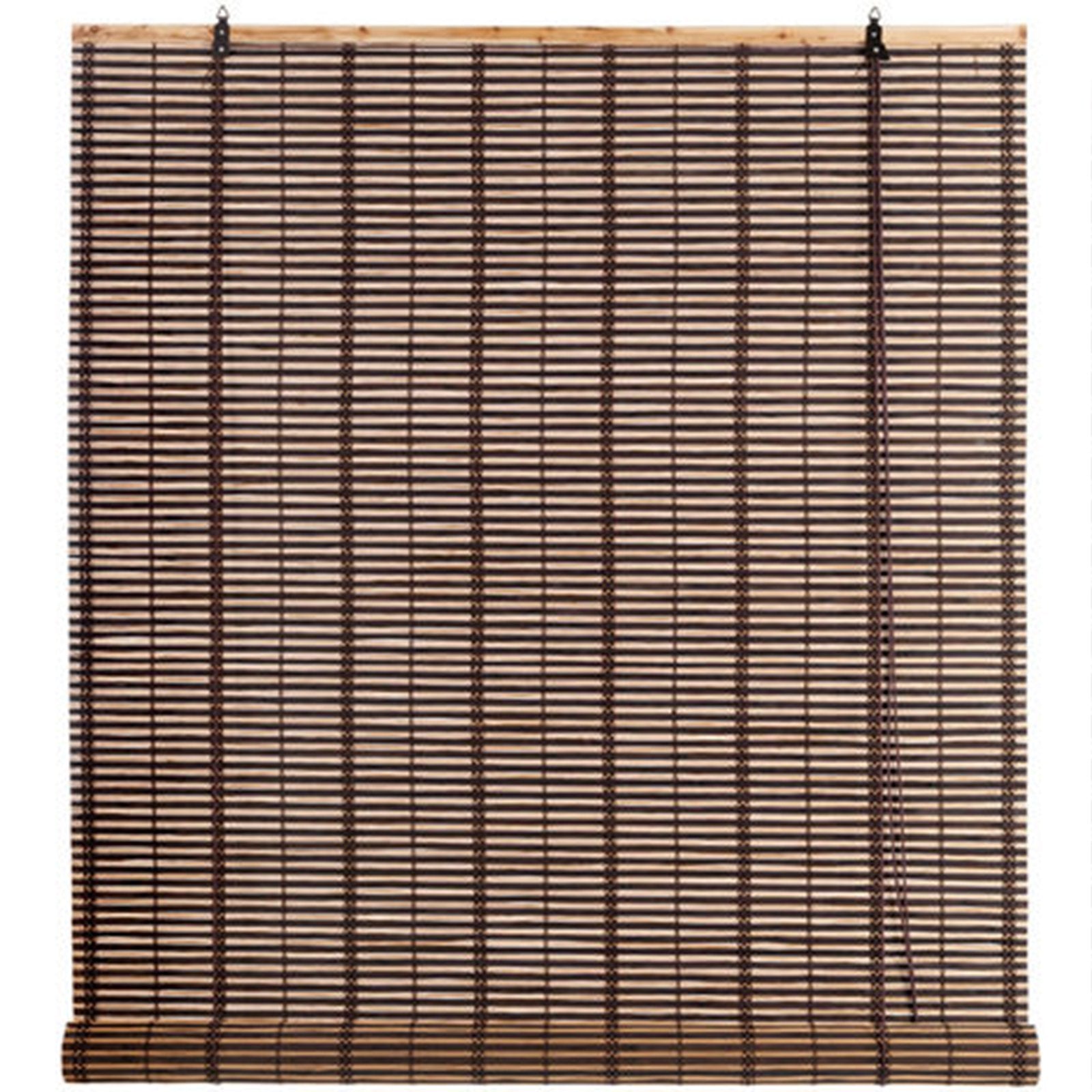 Tapparella in bambù "Africa" arrotolamento a carrucola con supporto in legno da esterno