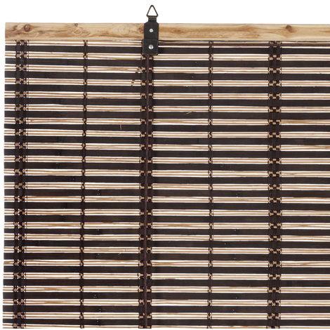 Tapparella in bambù "Africa" arrotolamento a carrucola con supporto in legno da esterno