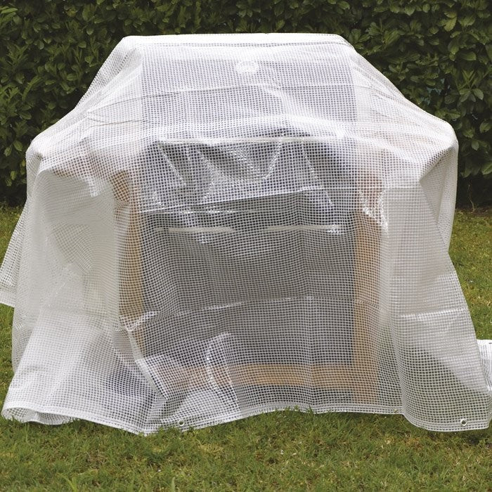 Telo occhiellato antistrappo impermeabile in polietilene Bianco da campeggio 160 gr