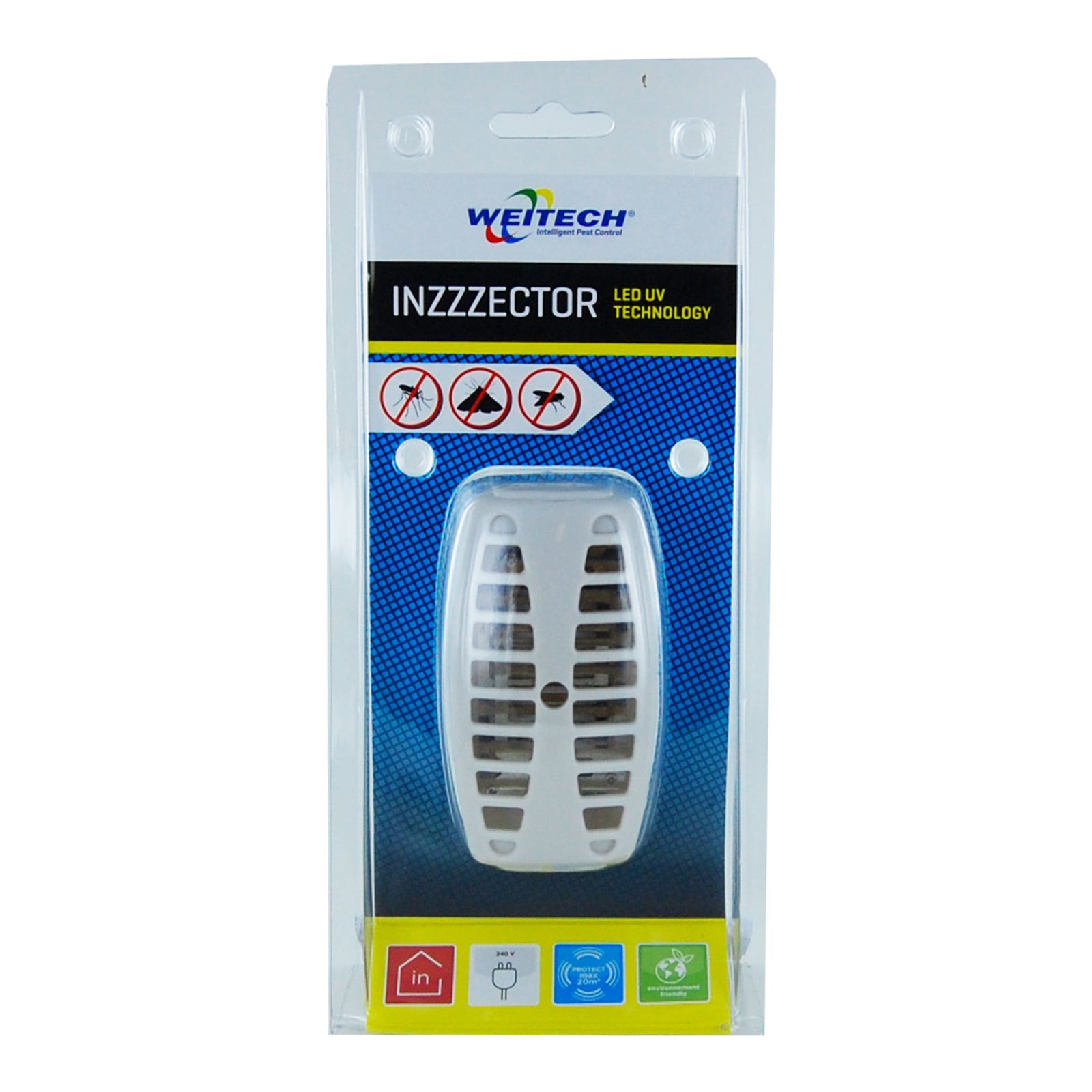 Elettro sterminatore per zanzare ed insetti zanzariera elettrica a led UV con presa da muro 20 mtq