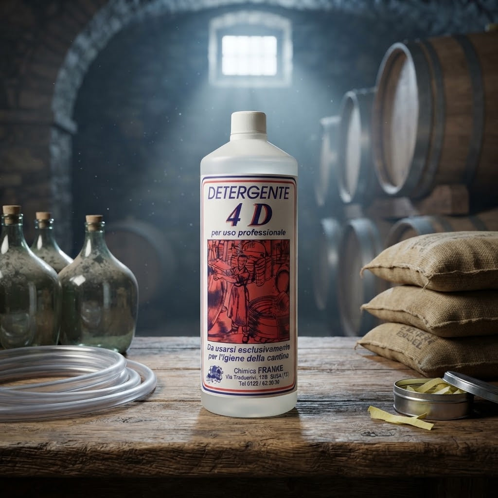 Detergente liquido "4D" generico per l'igiene della cantina 1 lt