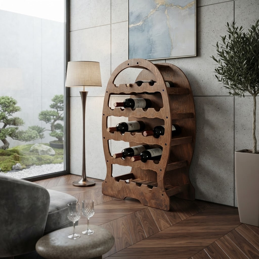 Botte portabottiglie in legno multistrato di betulla per bottiglie di vino