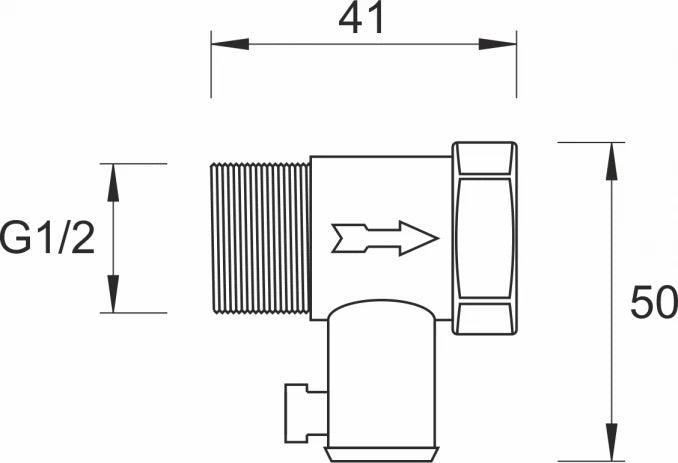 Valvola di sicurezza per scaldacqua, Modello 1/2" attacco maschio/ femmina