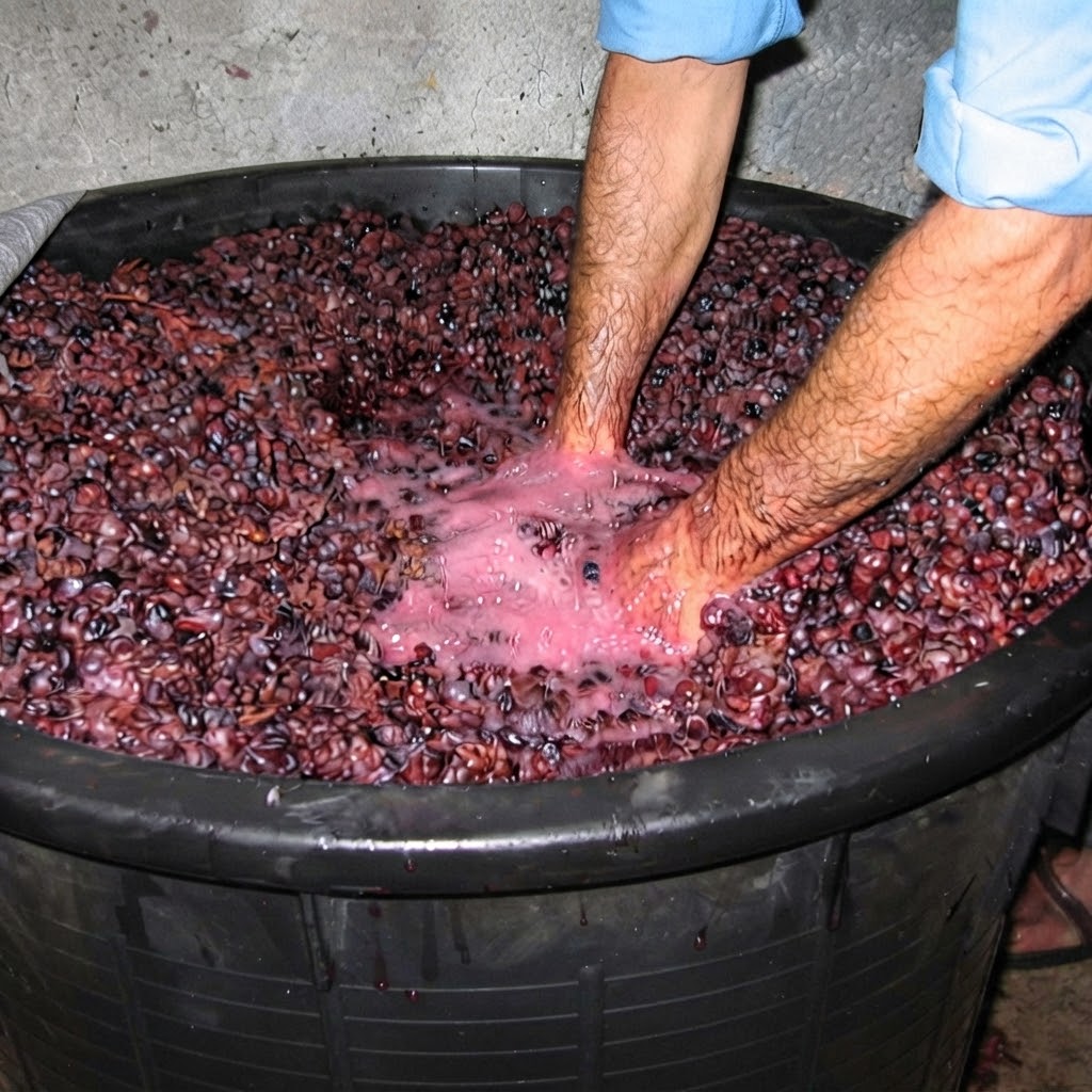 Mastello in plastica a due manici senza fori per mosto del vino e agricoltura nero