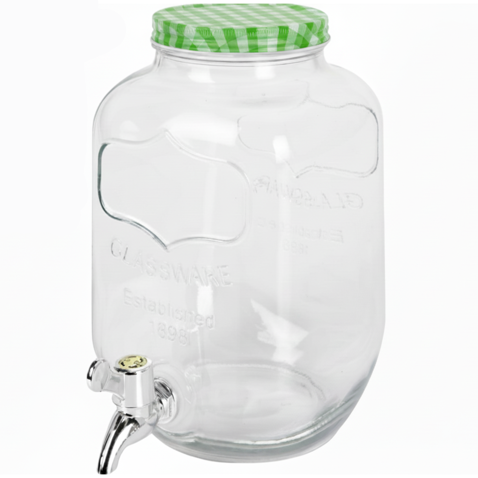 Dispenser Bibite in Vetro con Erogatore a Rubinetto, Capacità da 4 Litri