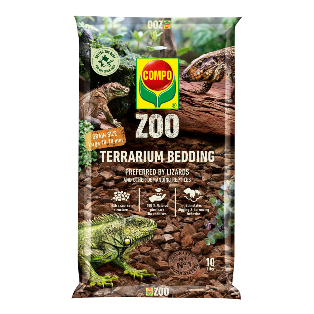 Terriccio Compo ZOO Lettiera per Terrari di Rettili uso professionale, da 10 litri