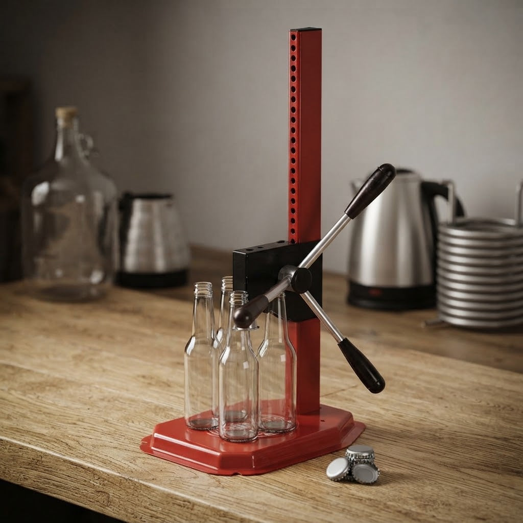 Capsulatrice "Regina" tappatrice a cremagliera colonna per tappi corona da 26 mm