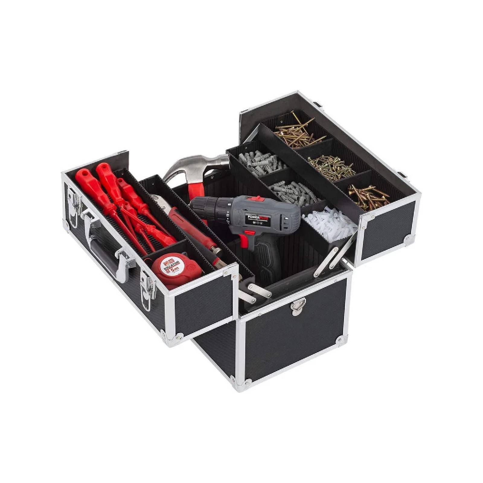 Valigetta portautensili con struttura realizzata in alluminio altamente robusta e leggera 36 x 23 x 30 cm