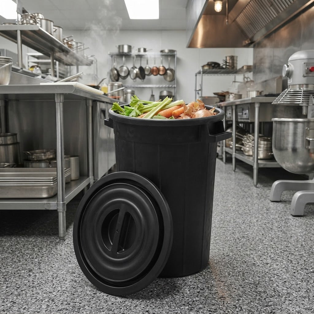 Bidone in plastica a due manici per vendemmia ed edilizia