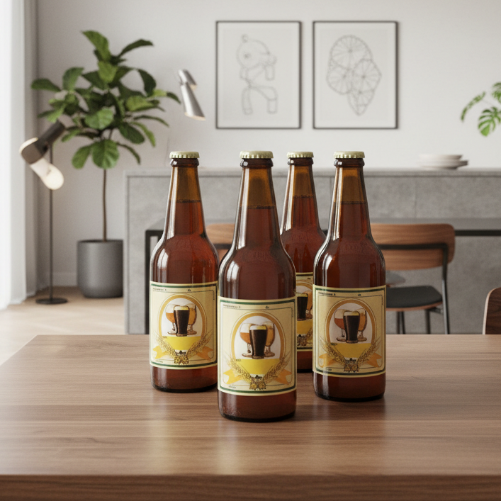 Etichette adesive per birra artigianale con grafica generica 10 x 8 cm set da 100 pz