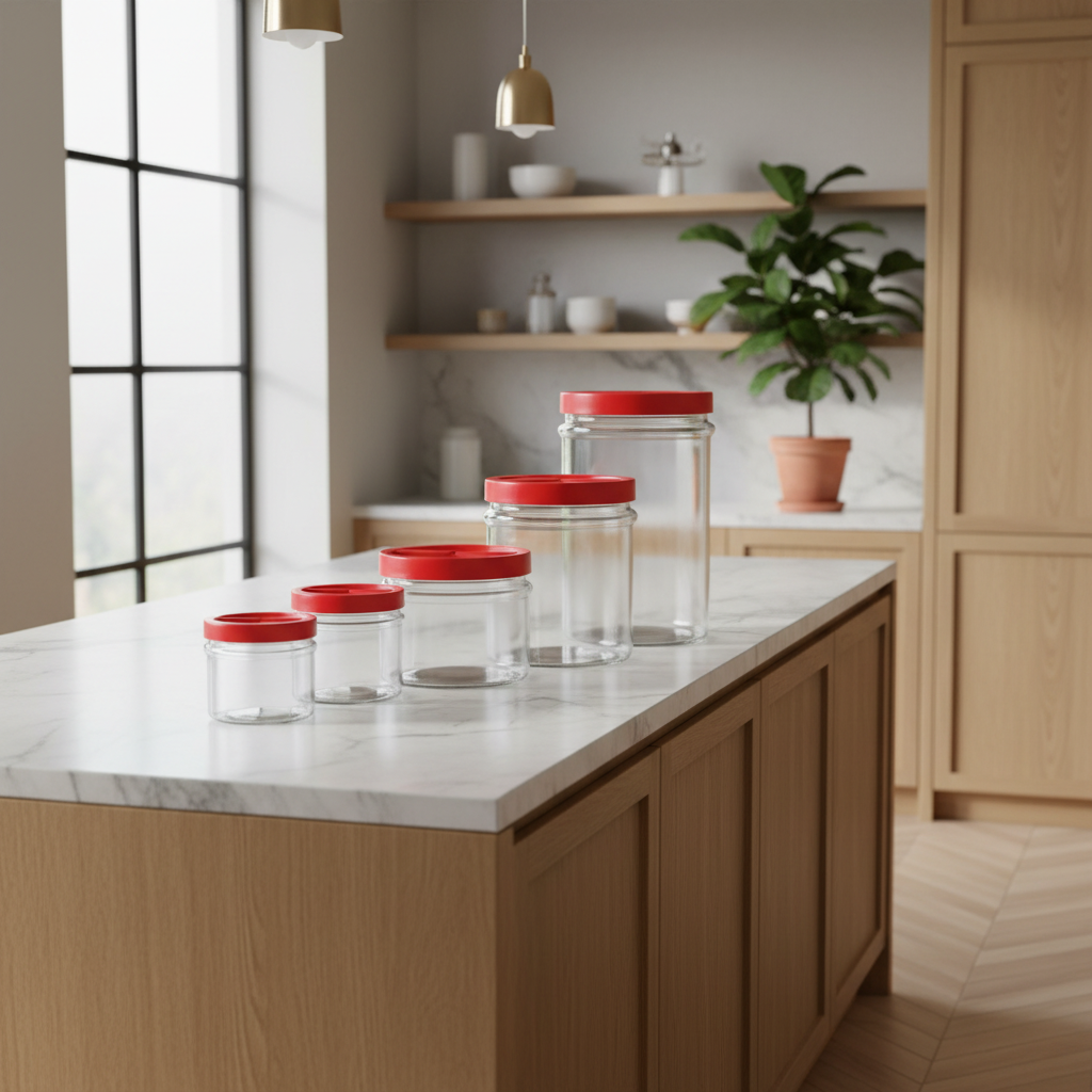 Vaso in vetro con tappo chiusura a vite "Ortes" per conserve e alimenti