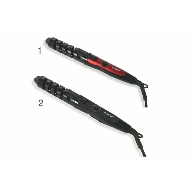 Piastra arricciacapelli con ferro a spirale, meccanismo blocca ciocche e impugnatura termoresistente