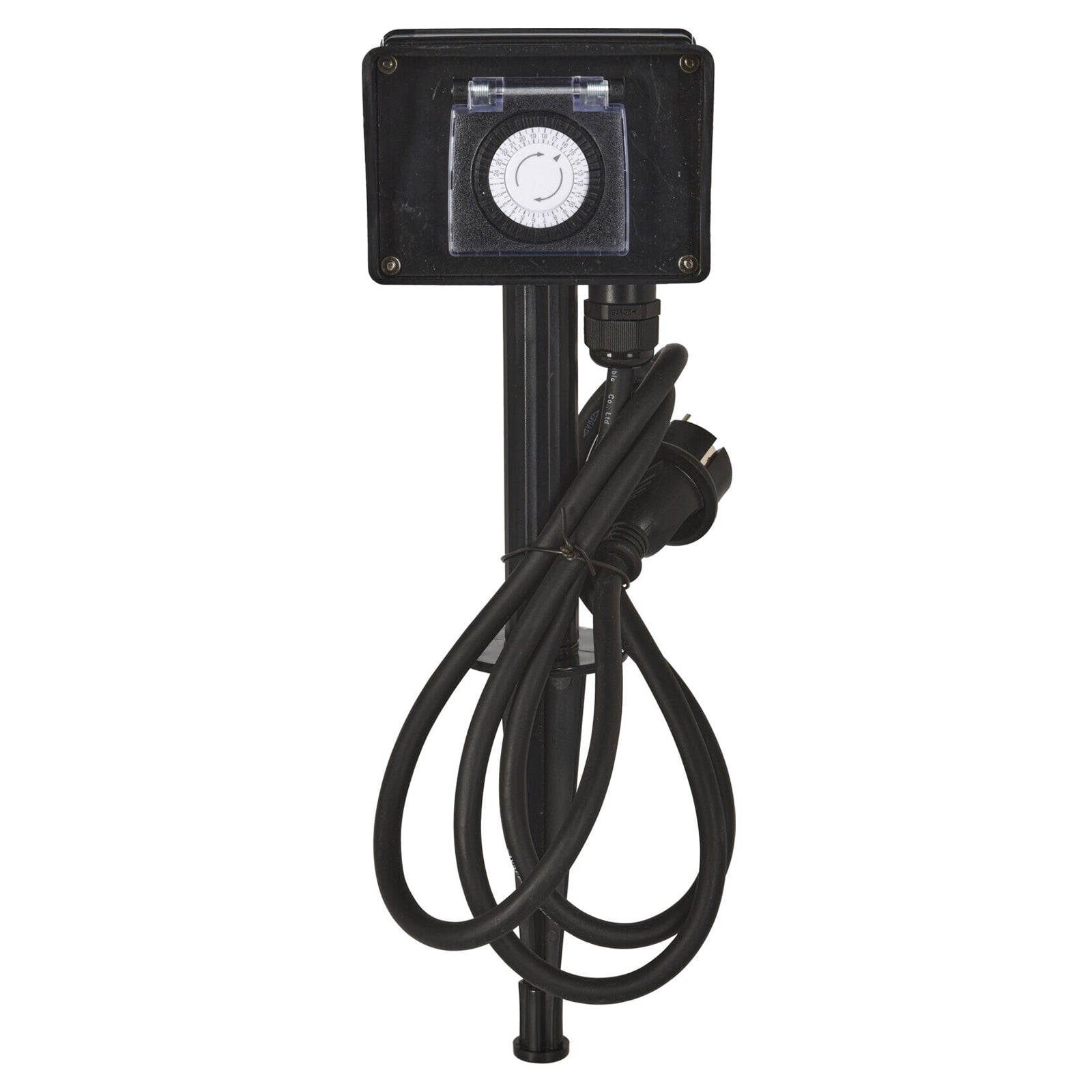 Picchetto da giardino con doppia presa e timer con chiave