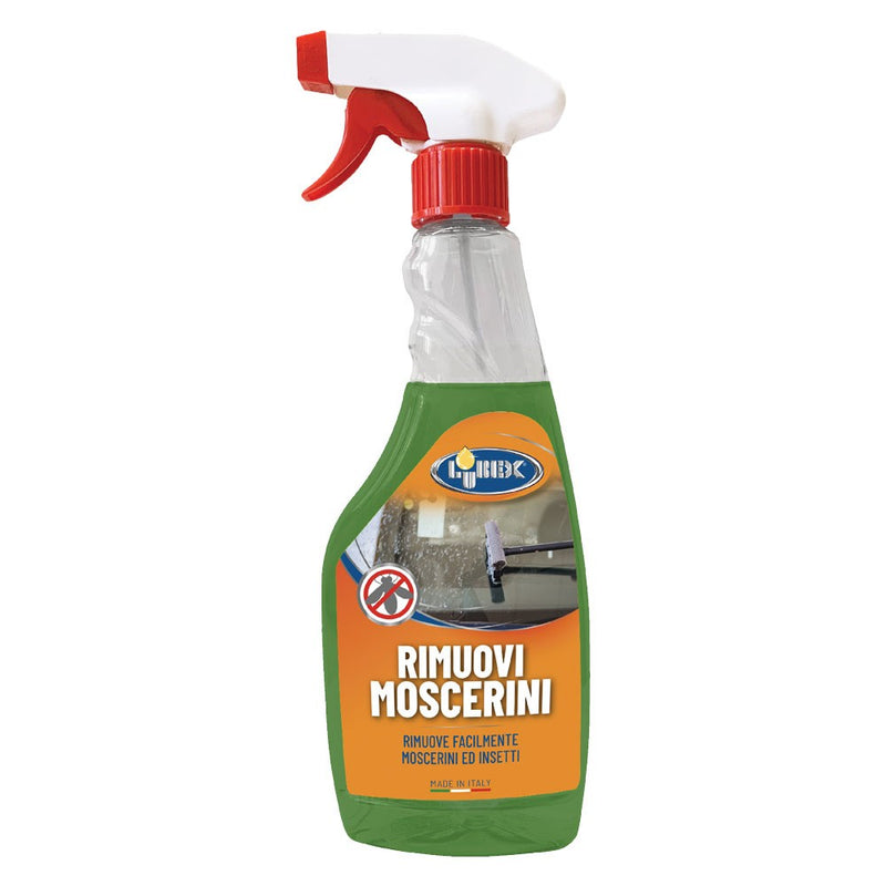 Detergente "Rimuovi moscerini" indicato per vetri, per rimuovere resina e residui d'insetti