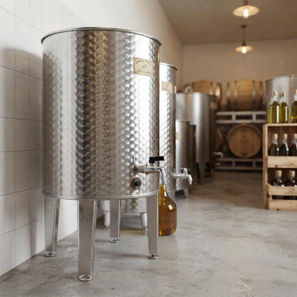 Botte in acciaio inox 18/10 per olio e vino "Made in Italy"
