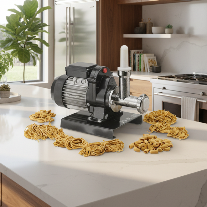 Torchio Accessorio per Pasta alimentare in alluminio con elica e 12 trafile