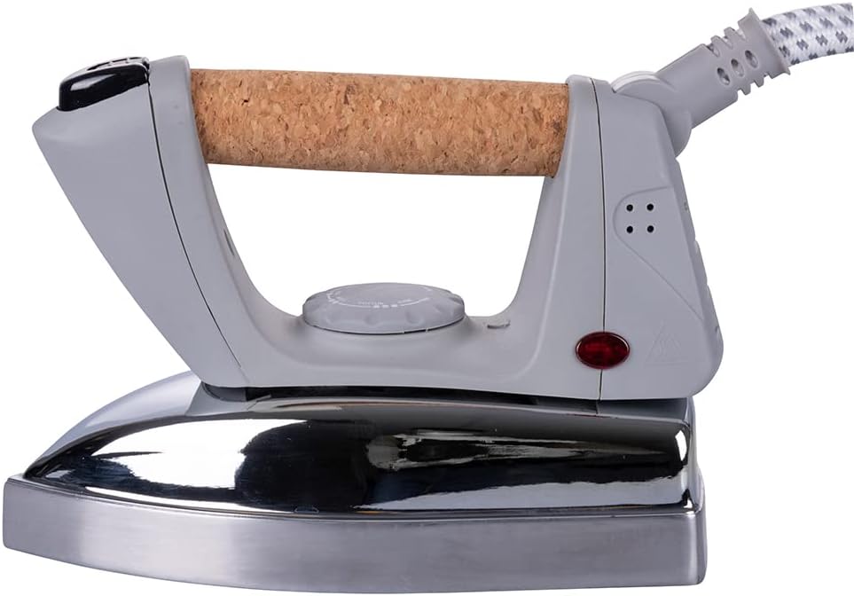 Ferro da stiro a vapore con caldaia, con manico rivestito in sughero e Piastra in alluminio da 2000 W